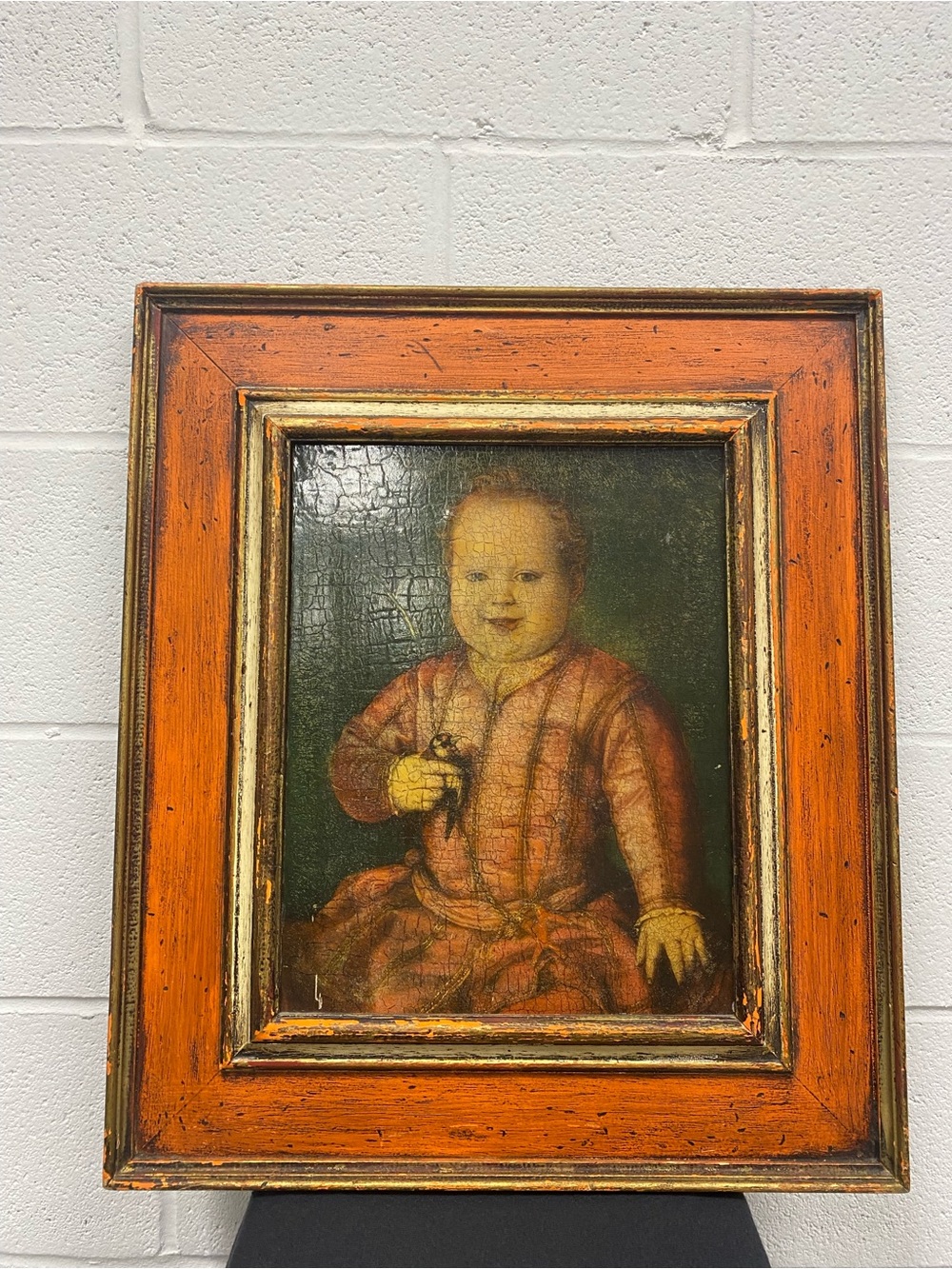 Vintage Italian Bronzino Portrait – Don Garcia de’ Medici | wood frame